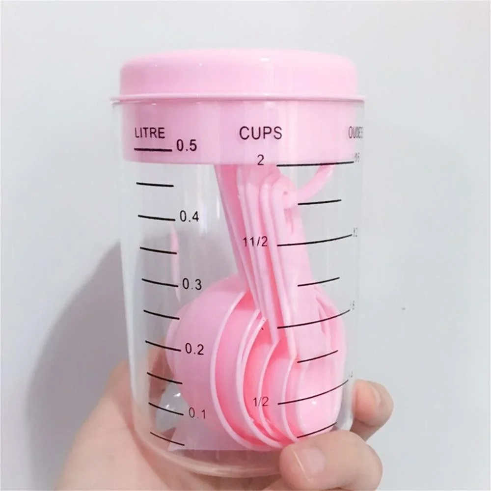 Coffee Tea And Sugar Set - 7 Cái/bộ Nhựa Cốc Đo Và