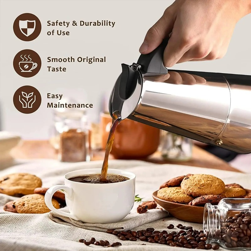 6 Cup Mocha Pot Stainless Stee - đánh giá và giá Moka Pot Stove