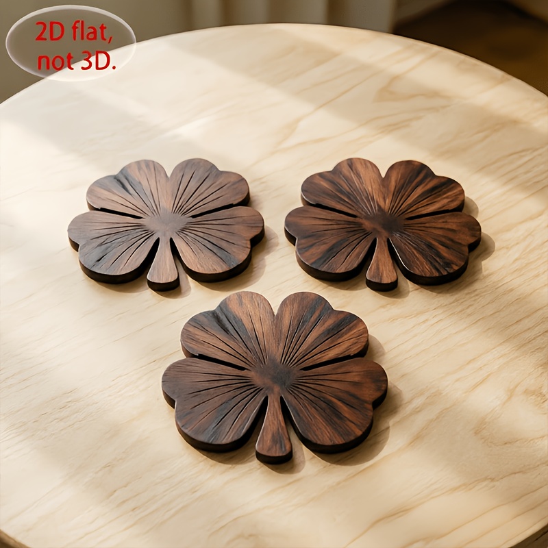 4Pcs 2D Flat Clover Wooden Coa - đánh giá và giá Coffee Tea And Sugar Set